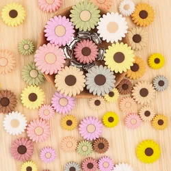 Cuentas focales de silicona con flores para manualidades