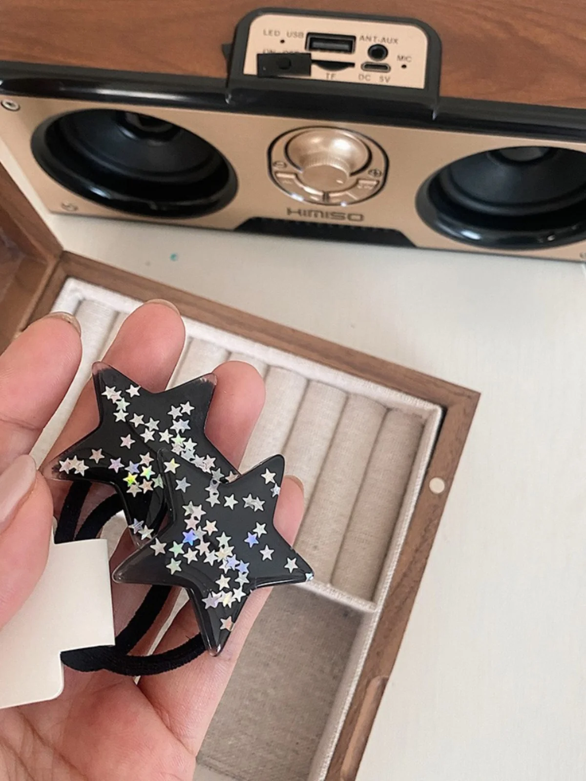 Kinderen pinzas para el pelo de estrella plateada, sin dañar - imagen 4