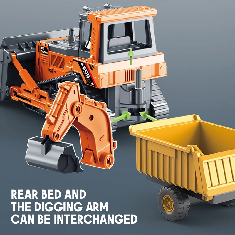 Bulldozer de juguete inercial de fundición a presión para niños - imagen 3