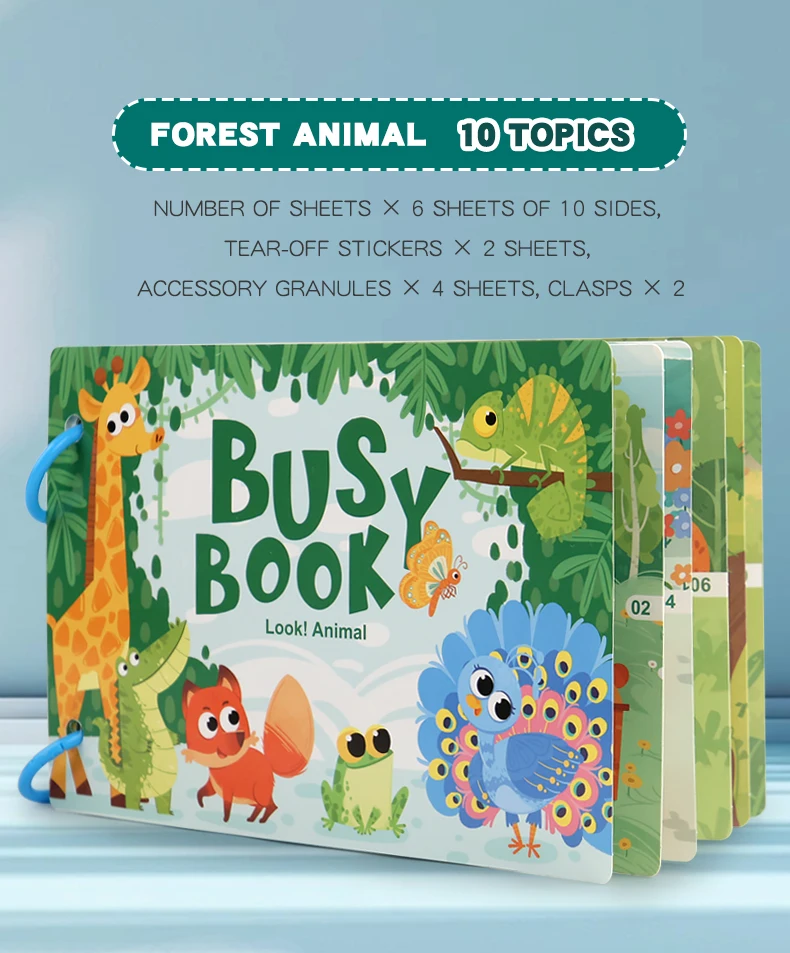Libro Montessori silencioso para bebé con actividades táctiles