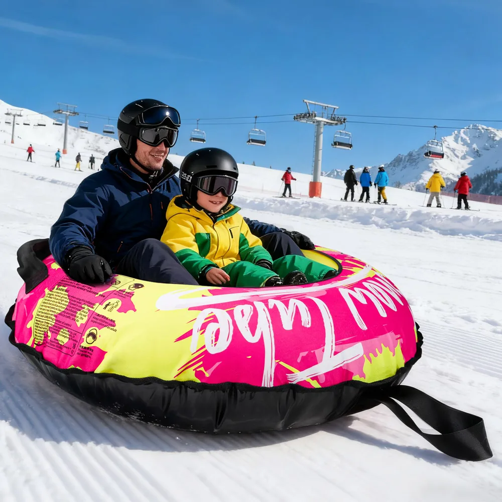 Tubo de nieve inflable con cubierta Oxford y correa de tracción