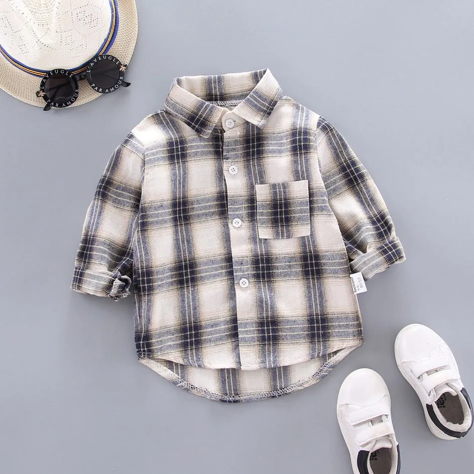 Camisa de franela a cuadros para bebé manga larga - imagen 2