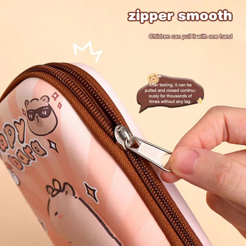 Estuche escolar impermeable con capybara - Gran capacidad para niños - imagen 4