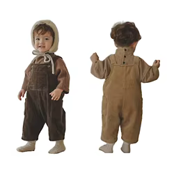 Mono de pana para bebé con bolsillo frontal estilo casual