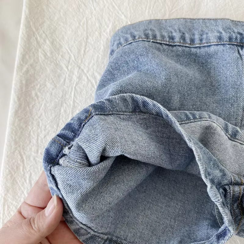 Pantalones cortos vaqueros de niña lavado suave con cintura elástica - imagen 5