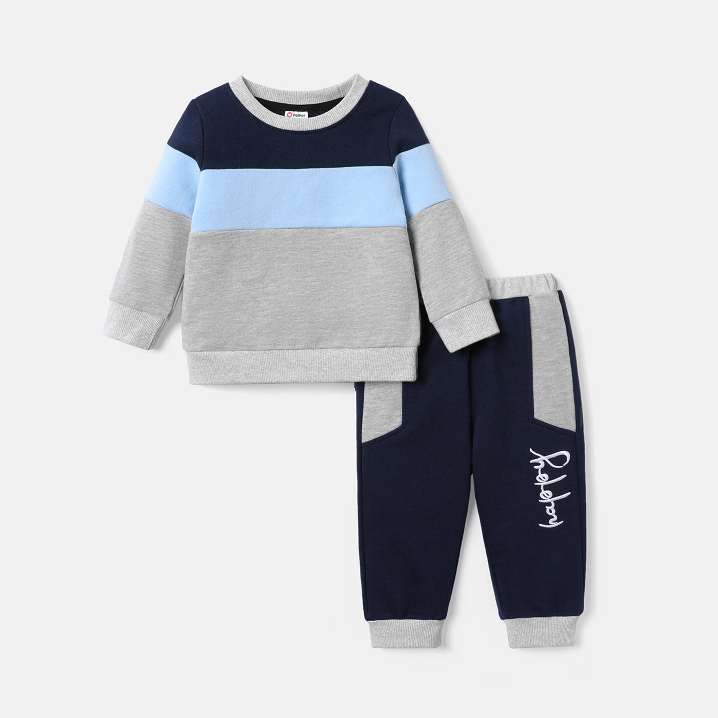 Conjunto deportivo de bebé con capucha, letras y bloques de color - imagen 3