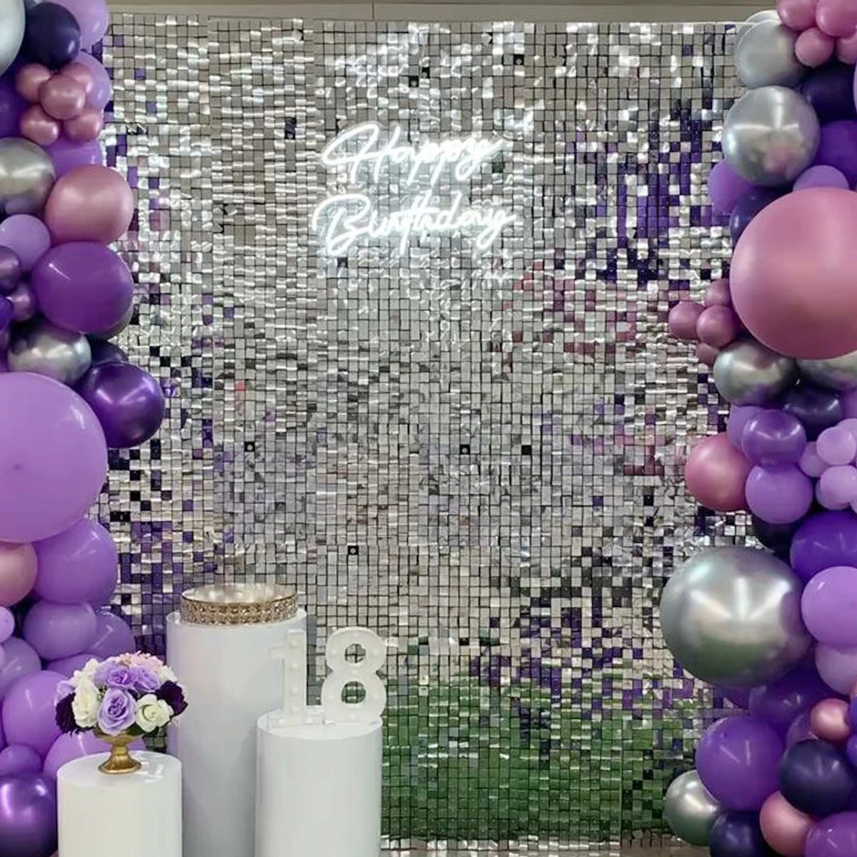 Cortina de confeti brillante para fiestas de cumpleaños
