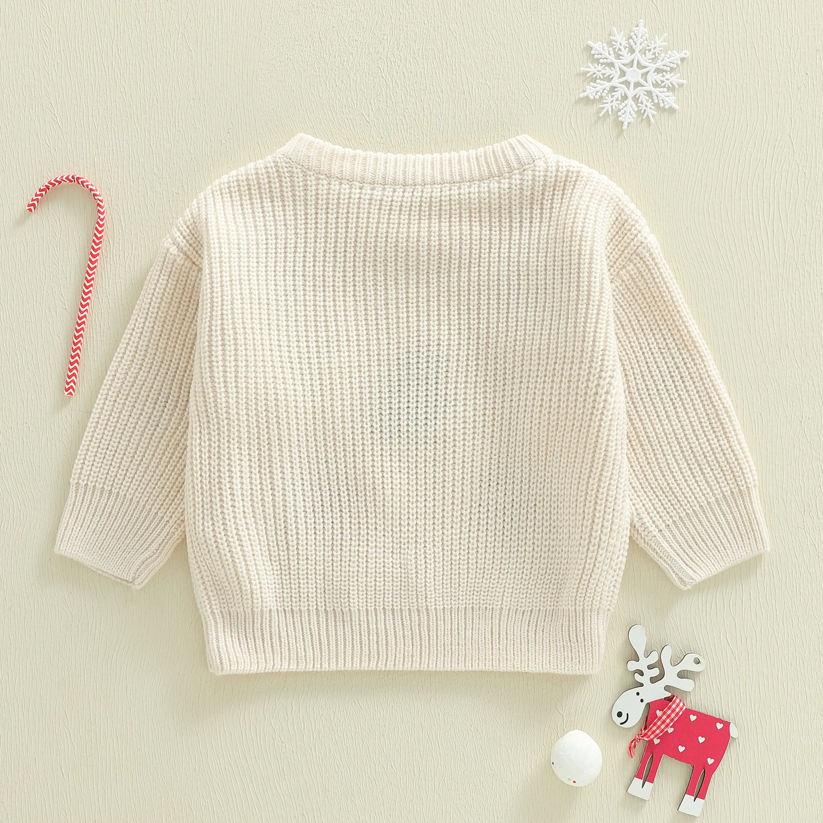 Tregren jersey navideño bebé de punto con bordado muñeco de jengibre - imagen 2