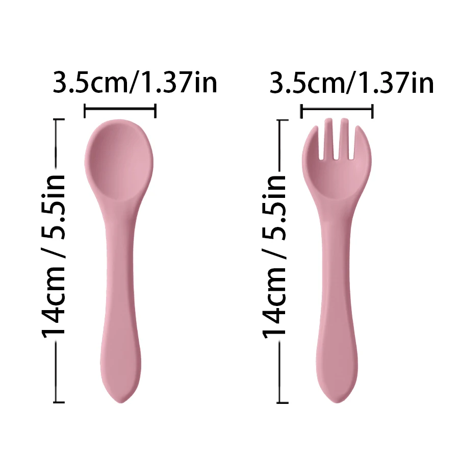 Cubiertos de silicona para bebé: cuchara y tenedor seguros - imagen 5
