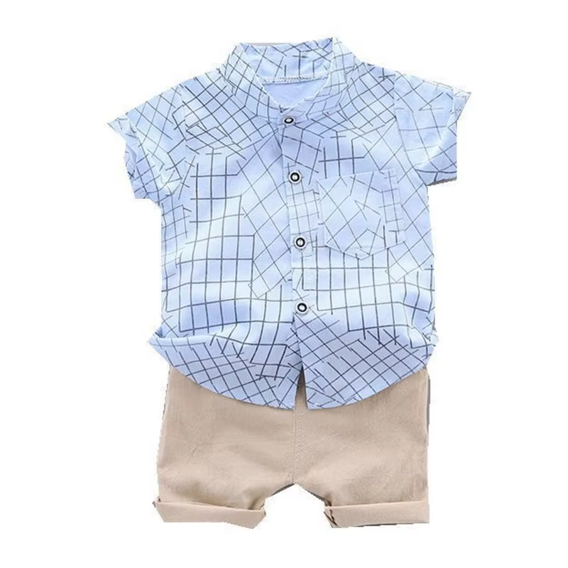 Conjunto de verano para bebé con camisa a cuadros y pantalones cortos - imagen 5