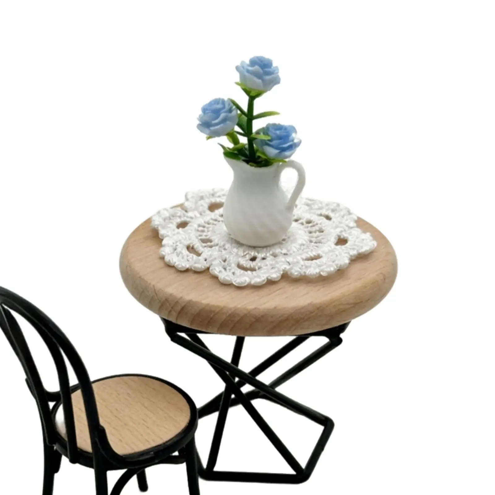 Accesorio para casa de muñecas: mesa auxiliar y jarrón - imagen 4