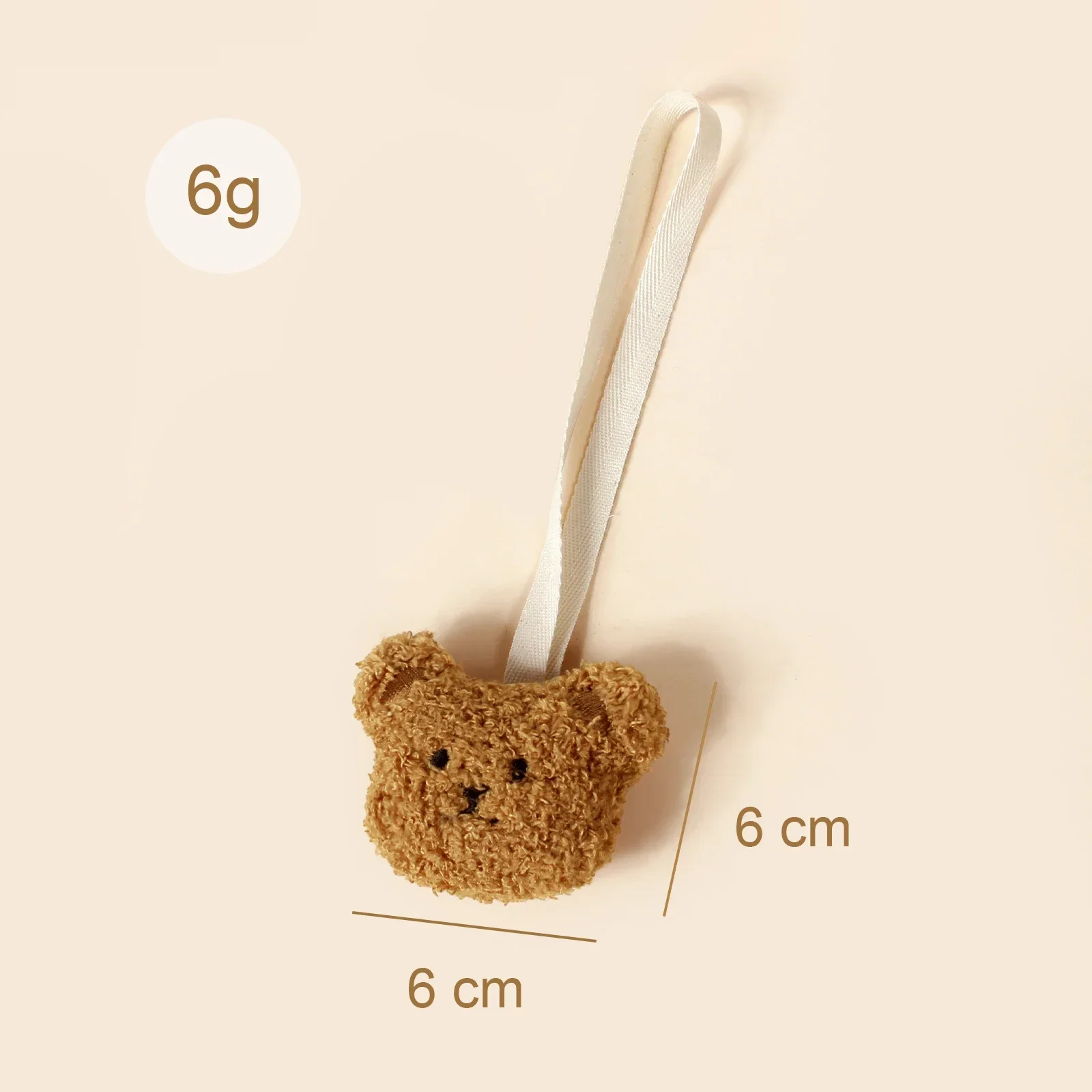 Portachupete de peluche con osito bordado - Clip para bebé seguro - imagen 2