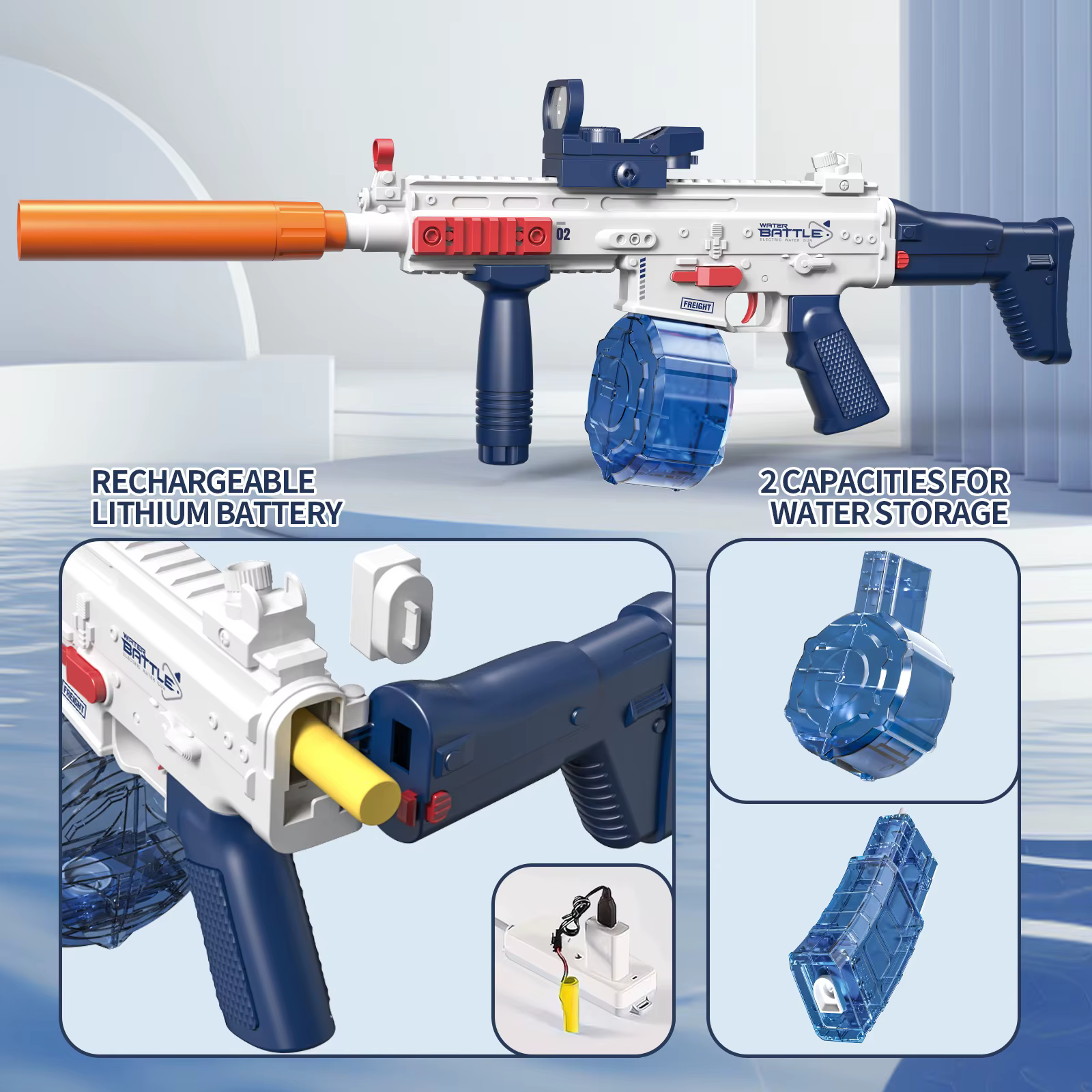 Pistola de agua eléctrica alta presión para piscina