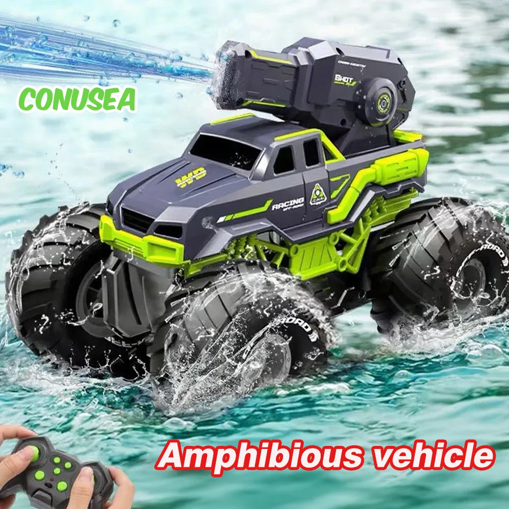 Coche RC anfibio a control remoto con chorro de agua para niños