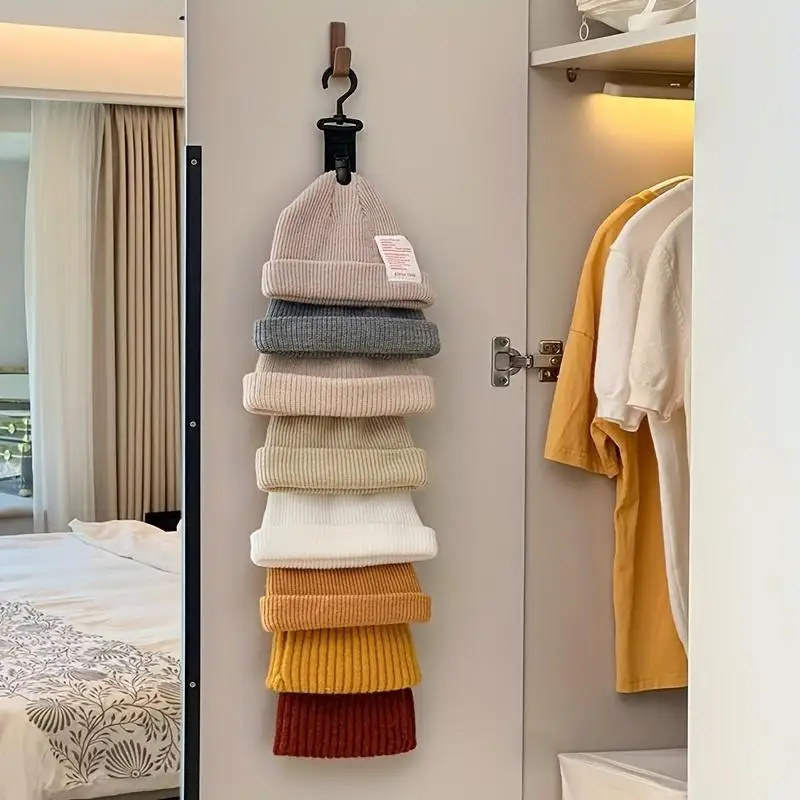 Organizador de sombreros con clips para colgar en puerta - imagen 2