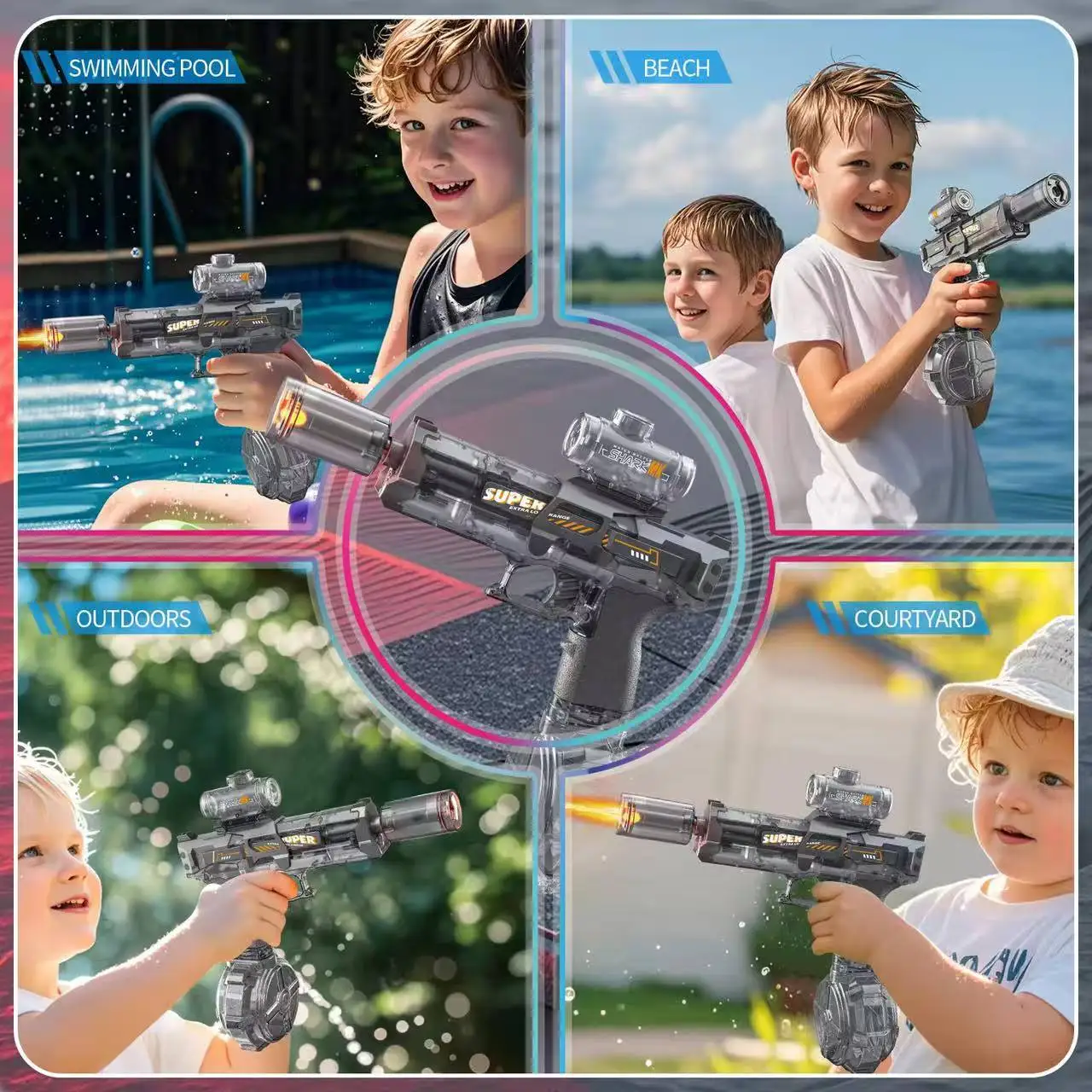 Pistola de agua eléctrica automática de alta presión para niños - imagen 4