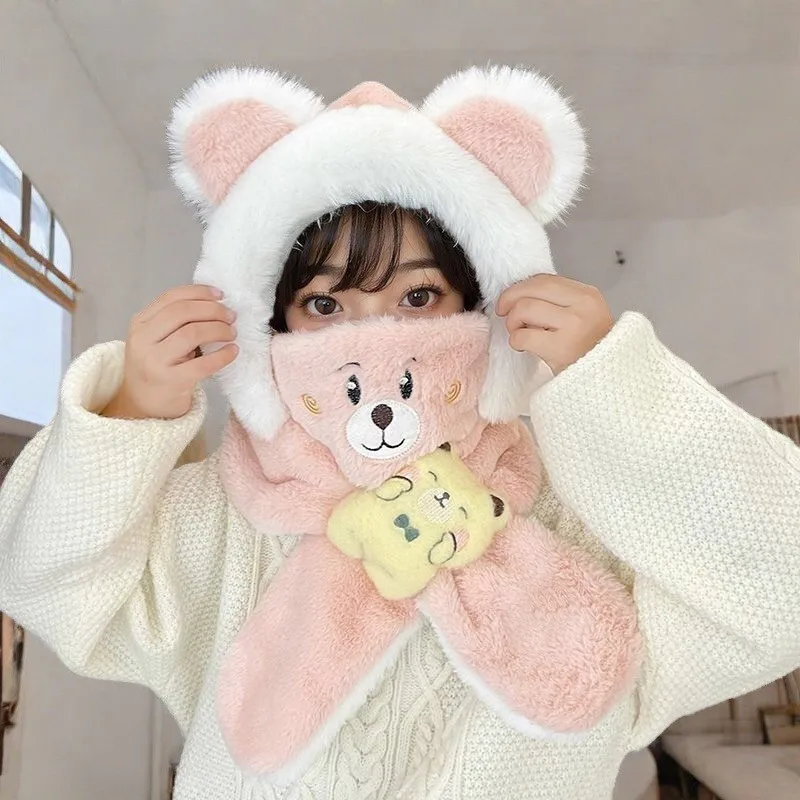 Gorro bufanda niño invierno con protección orejas y tejido felpa - imagen 3