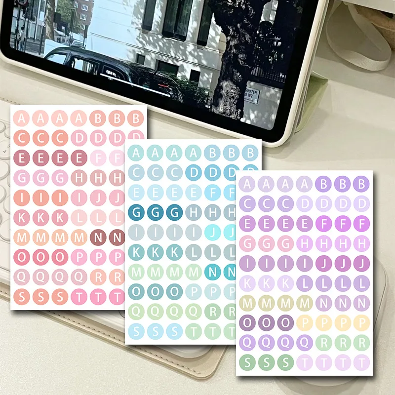 Pegatinas alfabeto con puntos de colores para cuadernos y diarios - imagen 2