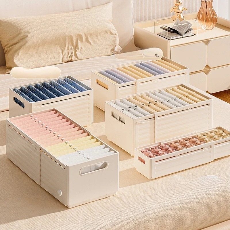 Organizador de armario con compartimentos: caja retráctil para ropa - imagen 3