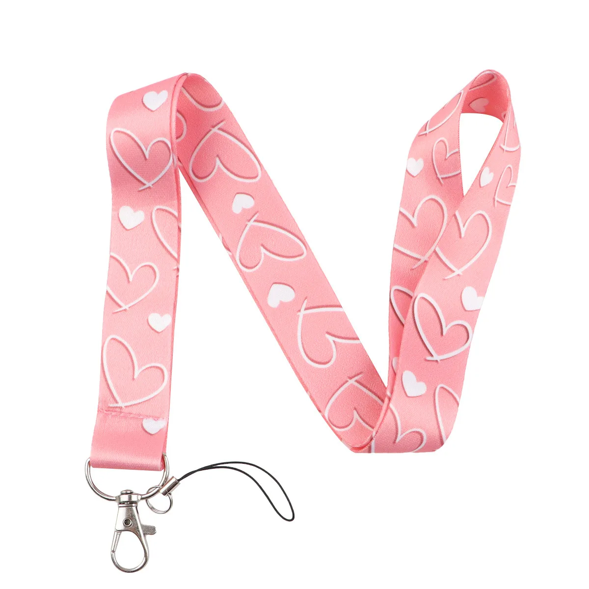Cordón porta credenciales rosa con diseño de amor - imagen 5
