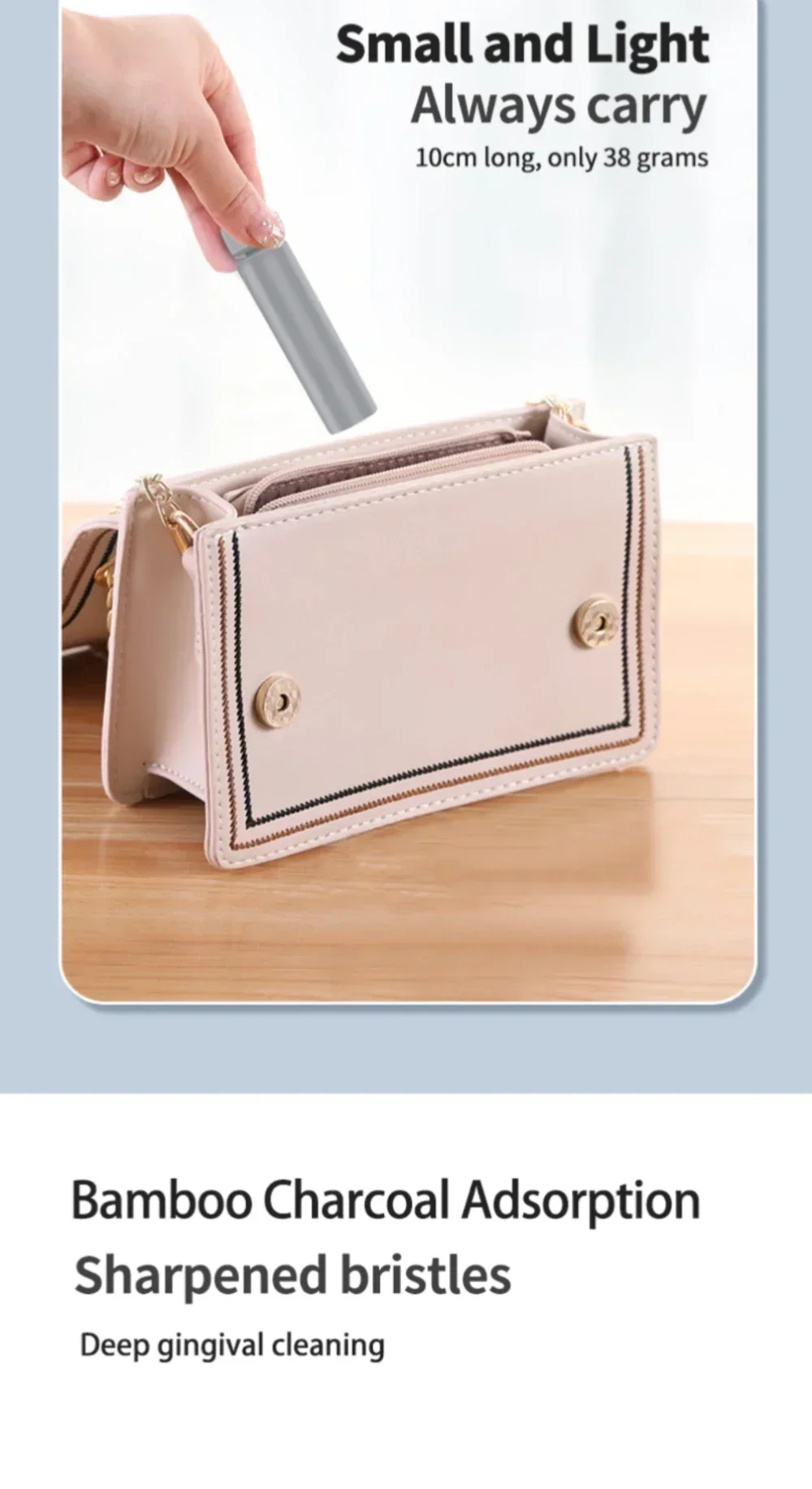 Cepillo mini para llevar en el neceser