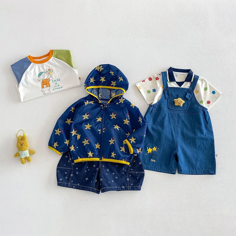 Vaqueros veraniegos unisex con estampado de estrellas y letras - imagen 5