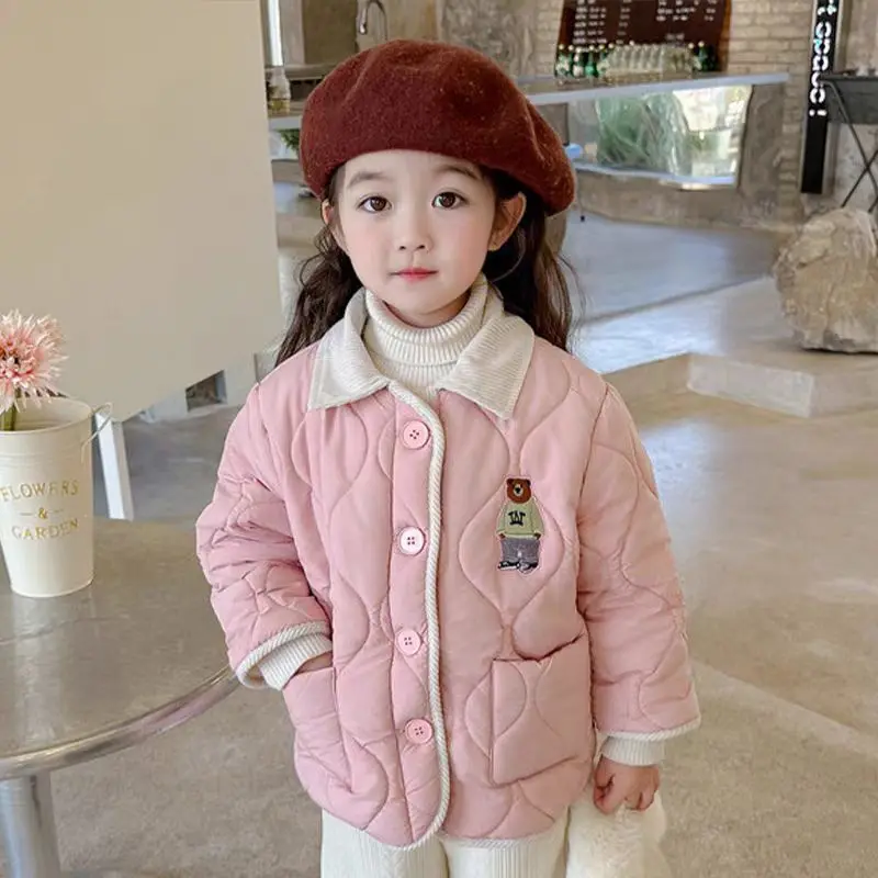 Abrigo acolchado invierno para niña, parkas cálidas de lana - imagen 4