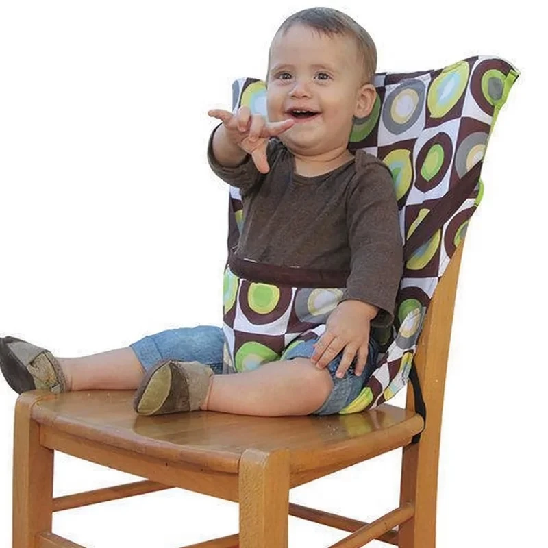 Trona para bebé con arnés y funda de asiento Oxford en comidas fuera