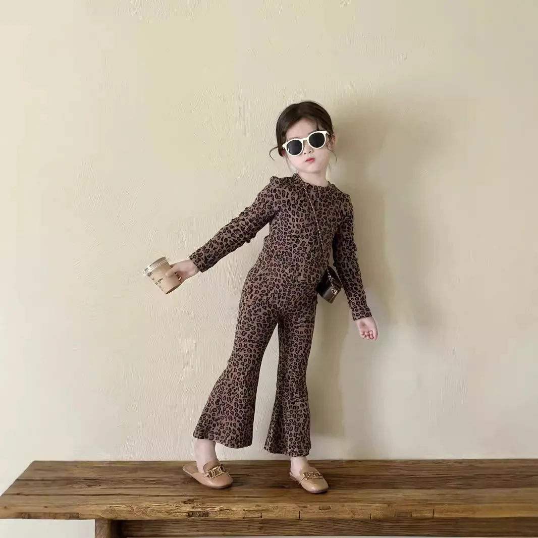 Conjunto leopardo dos piezas manga larga para niña primavera-otoño - imagen 5