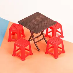 Mesa plegable para casa de muñecas miniatura comedor de plástico