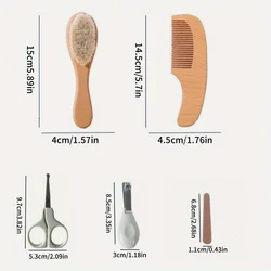 Kit manicura bebé con cepillos y utensilios de madera de haya