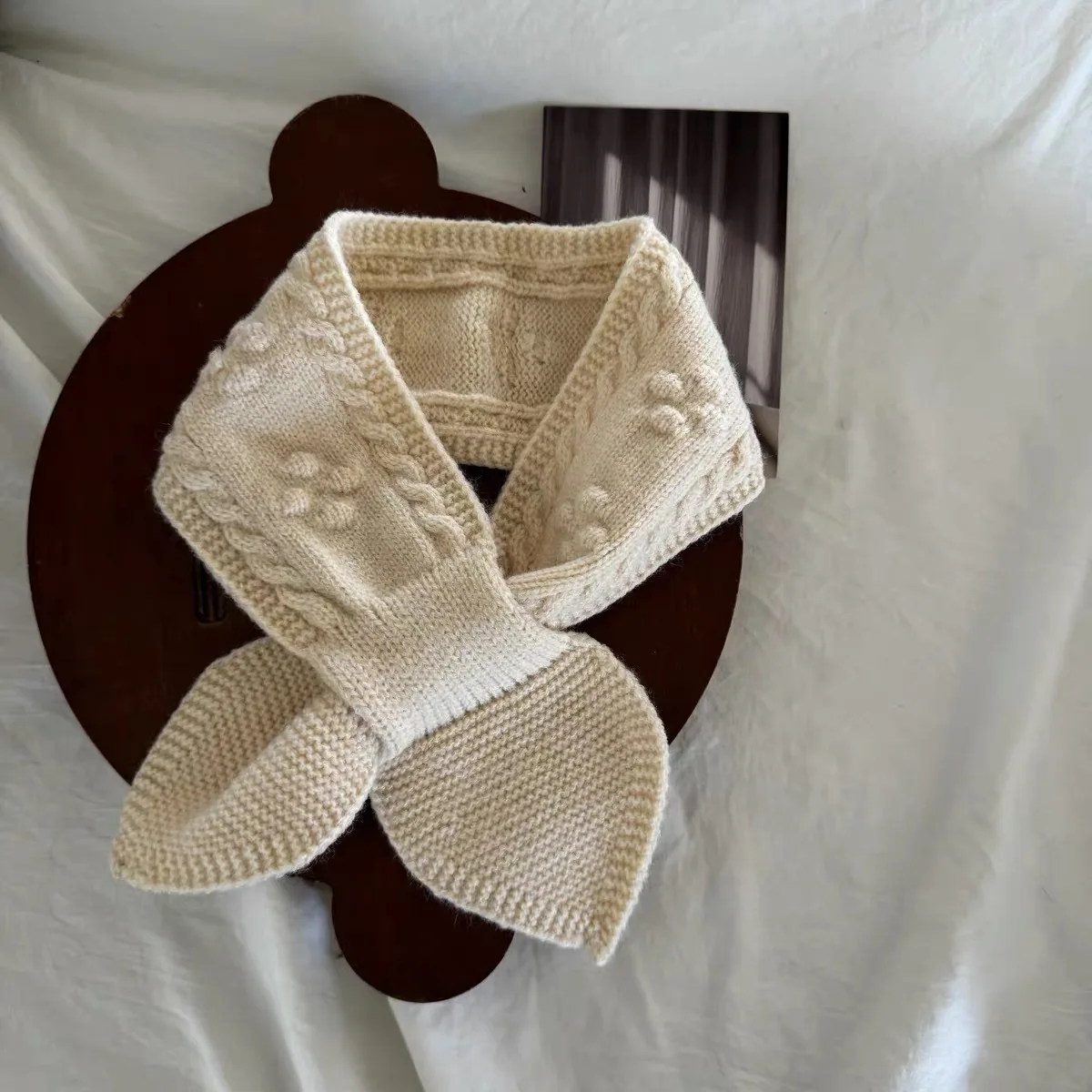 Bufanda infantil cruzada para bebé estilo coreano, color sólido - imagen 5