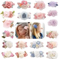 Horquillas de flores para bebé y niña, tocado princesa