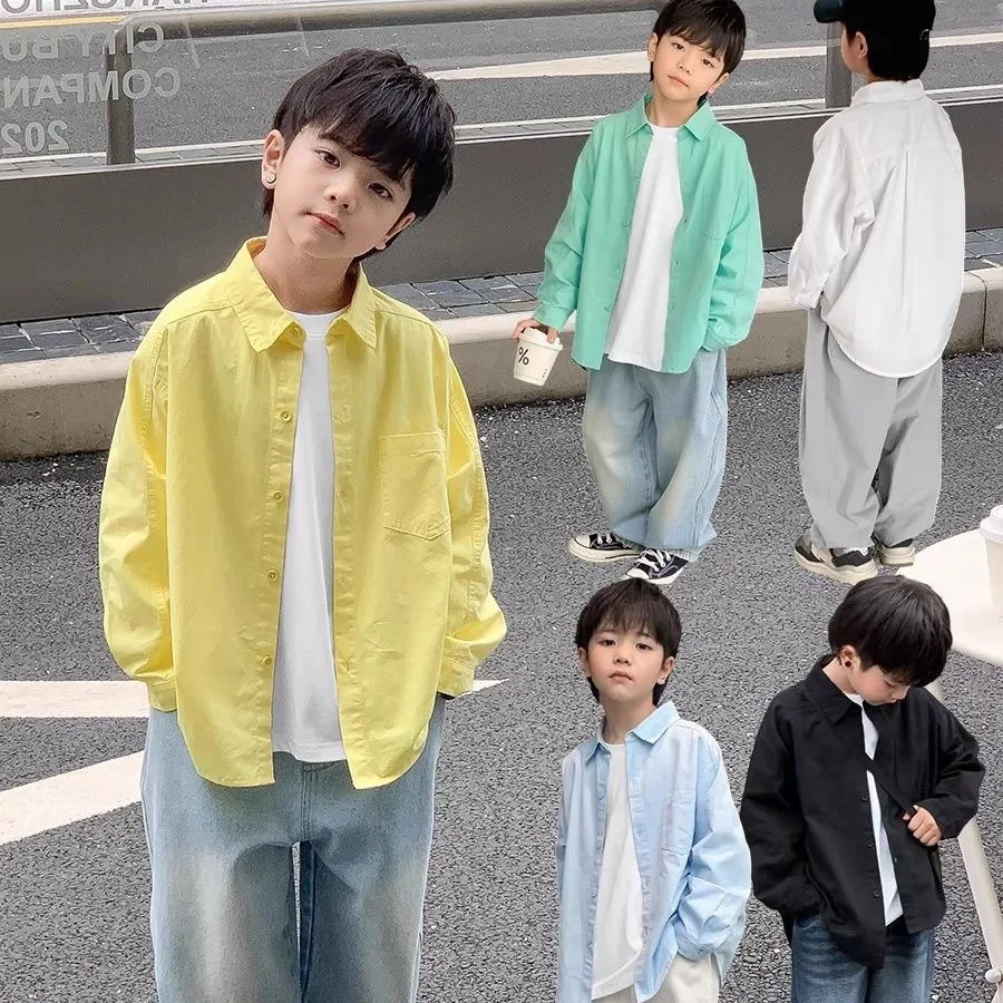 Camisa de niño Somenie de manga larga ligera para primavera