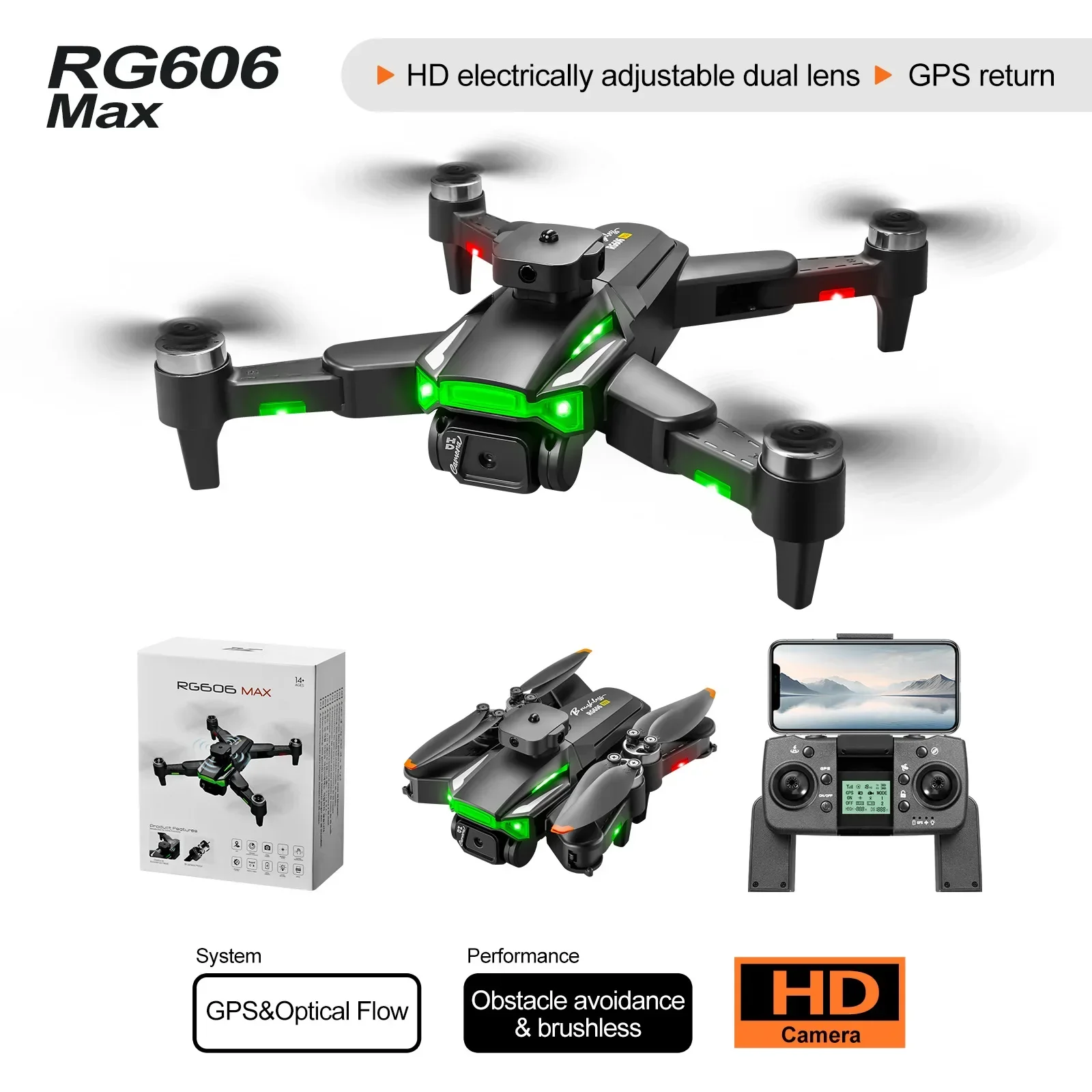 RG606Max Drone 4K con doble cámara WiFi FPV y evitación de obstáculos - imagen 3
