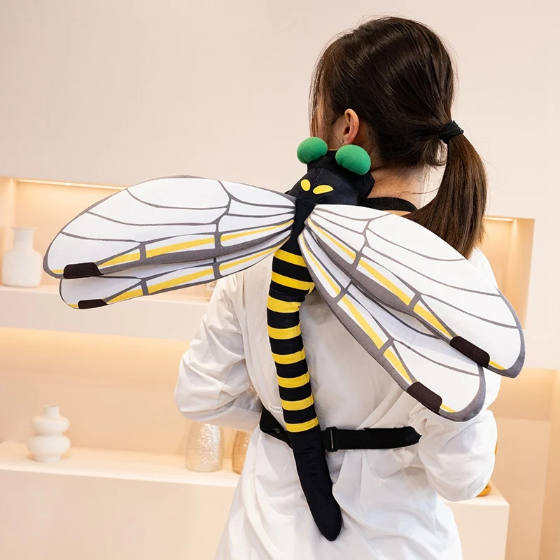 Mochila infantil creativa de peluche insectos libélula y mantis - imagen 3