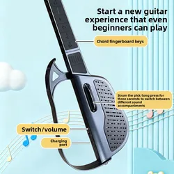 Guitarra infantil sin cuerdas con luces y música plegable para niños