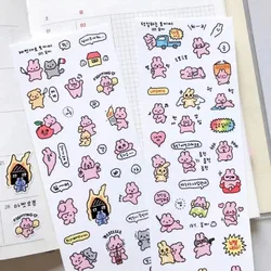 Pegatinas kawaii de conejo hechas a mano para álbumes y tarjetas