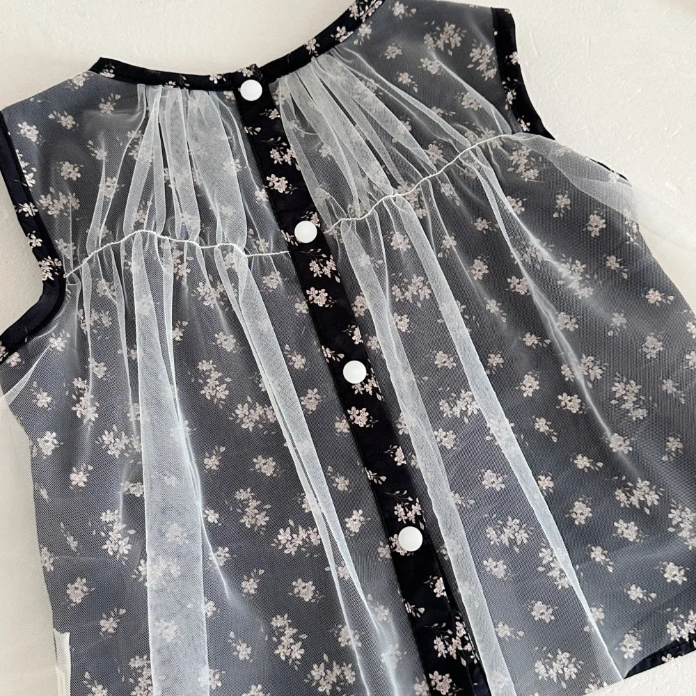Camiseta bebé MILANCEL estampado floral transpirable de malla