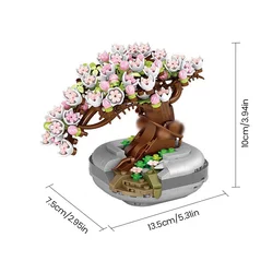 Bloques de construcción Micro Cherry Tree bonsái y suculentas