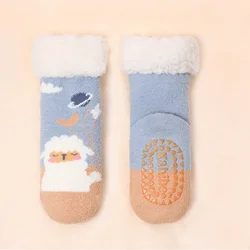 Zapatillas navideñas antideslizantes para bebé - lana gruesa
