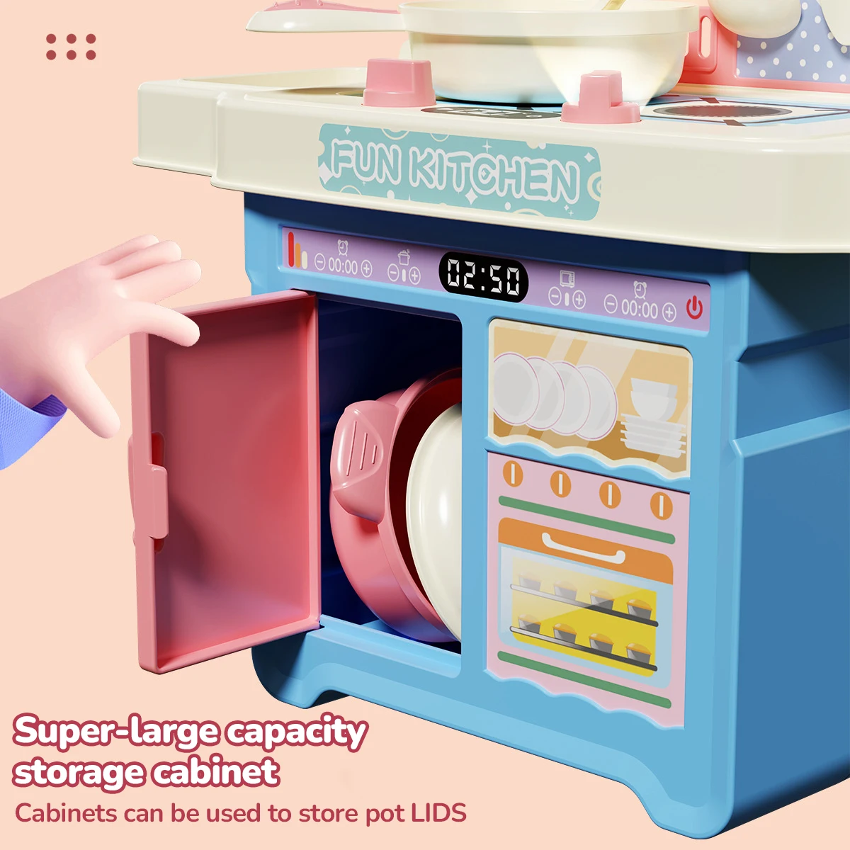 Casa de juegos infantil de madera con cocina y lavandería de juguete - imagen 2