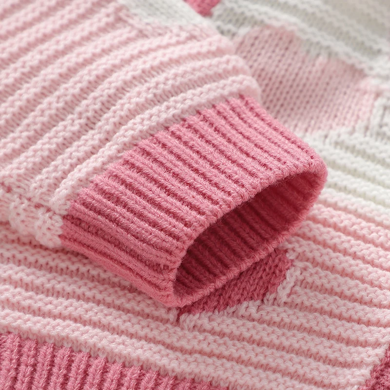 Chaquetas de punto corazón rosa bebé niños otoño invierno - imagen 4