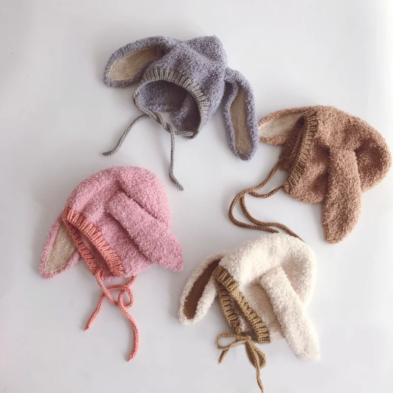 Gorro con orejas para bebé recién nacido – Felpa suave para fotos - imagen 4