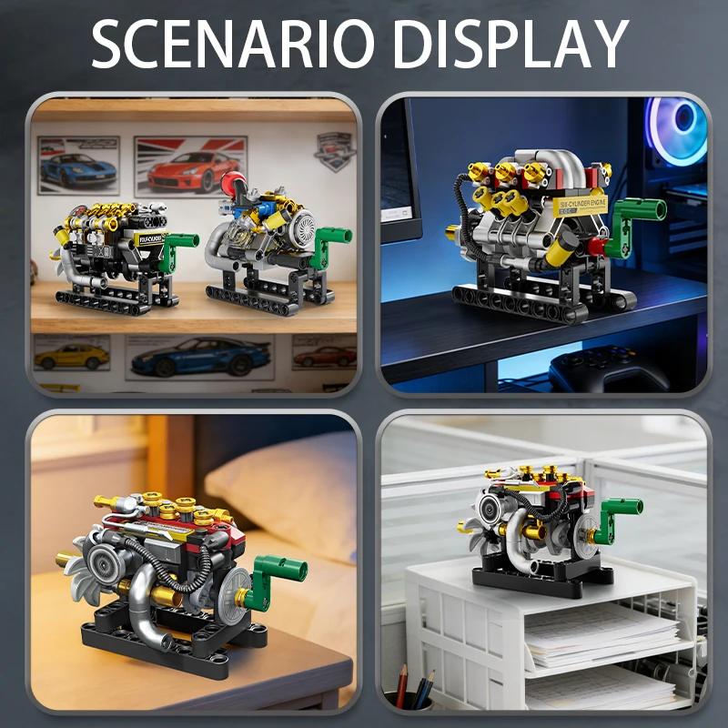 Bloques de construcción educativos con motor turbo infantil