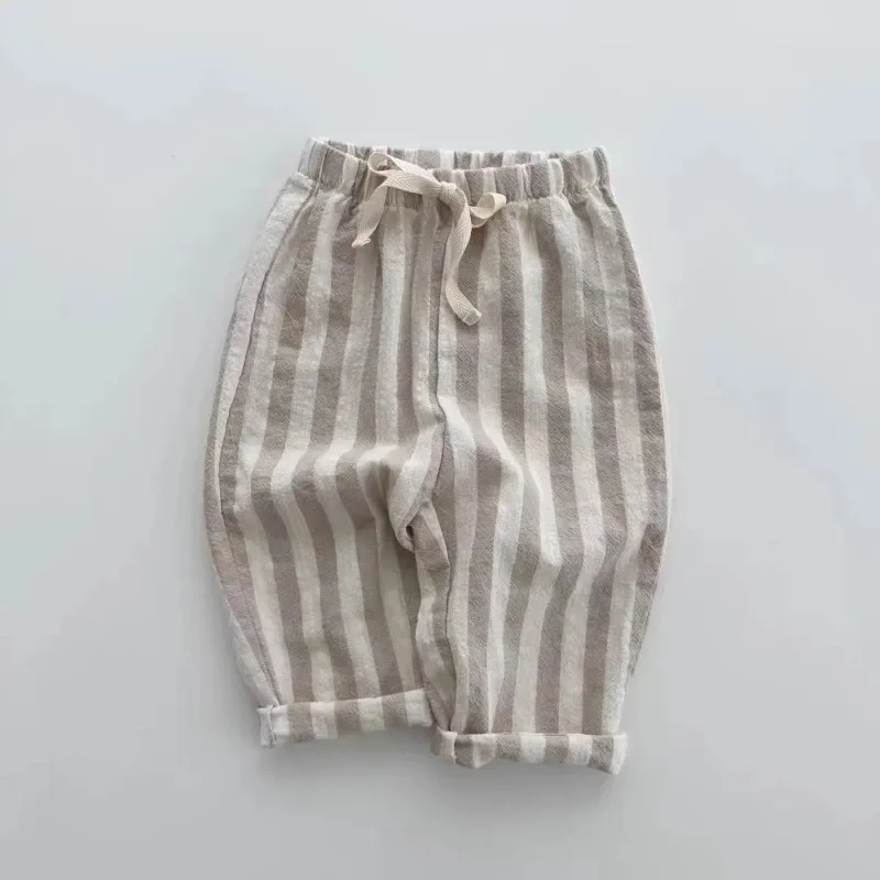 Pantalones de bebé a rayas sueltos para primavera y verano - imagen 2