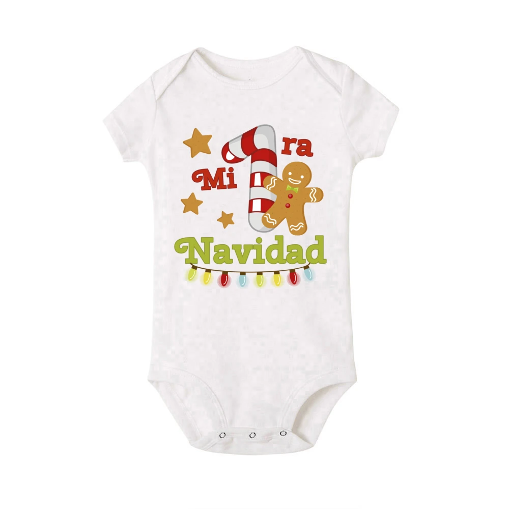 Mono bebé de Navidad con Papá Noel español, manga corta - imagen 2