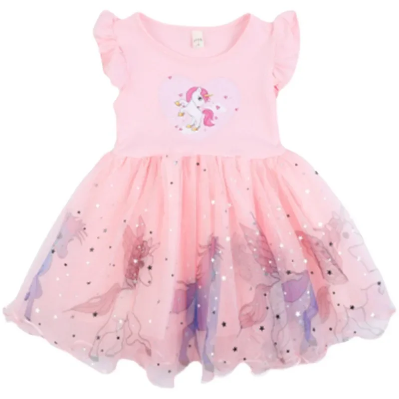 Vestido princesa verano para niña con mangas voladoras de fiesta