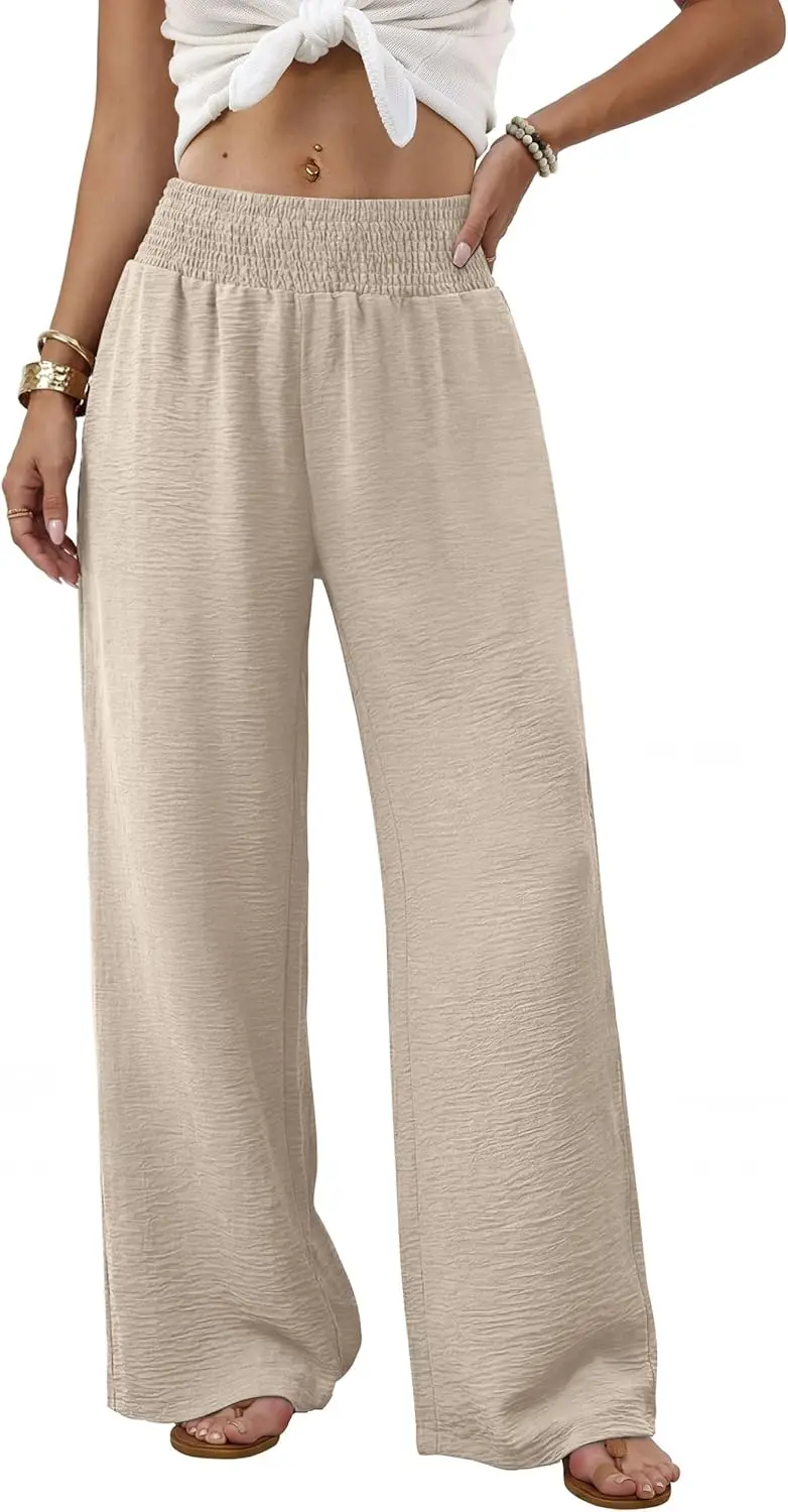 Pantalones anchos de bebé cintura alta con bolsillos casuales - imagen 4