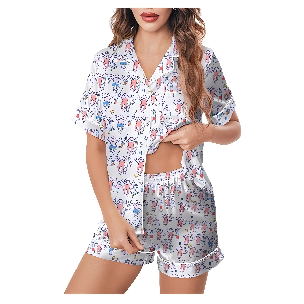 Pijama de verano estampado mono para niños – Conjunto